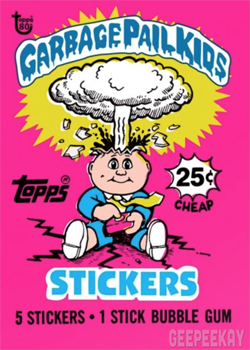 Vintage 1987 Garbage Pail Kids OS US 9th Series Wax Pack Wrapper w/ 25c Logo MV 
